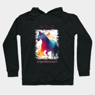 Horse Wild Nature Animal Colors Art Painting Hoodie